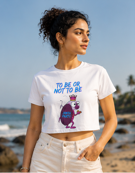 To Be or Not to Be Janta Party Crop Top - Mockup 1