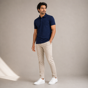 Men's Performance DriFit Navy Blue Polo T-Shirt