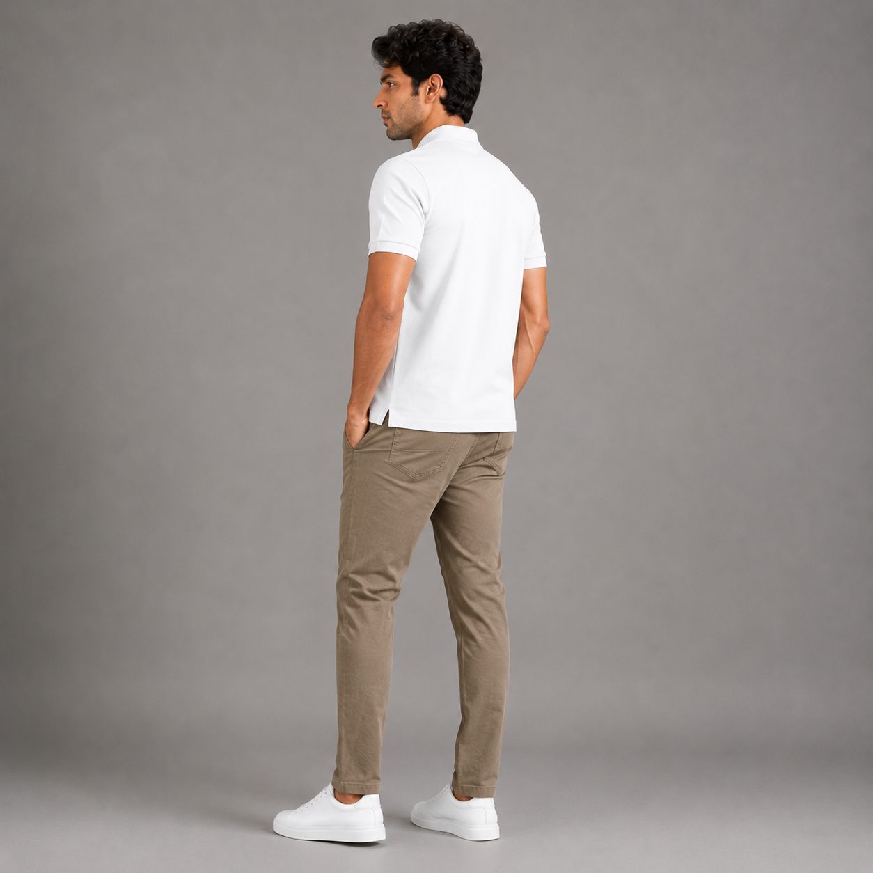 Men's Performance DriFit White Polo T-Shirt