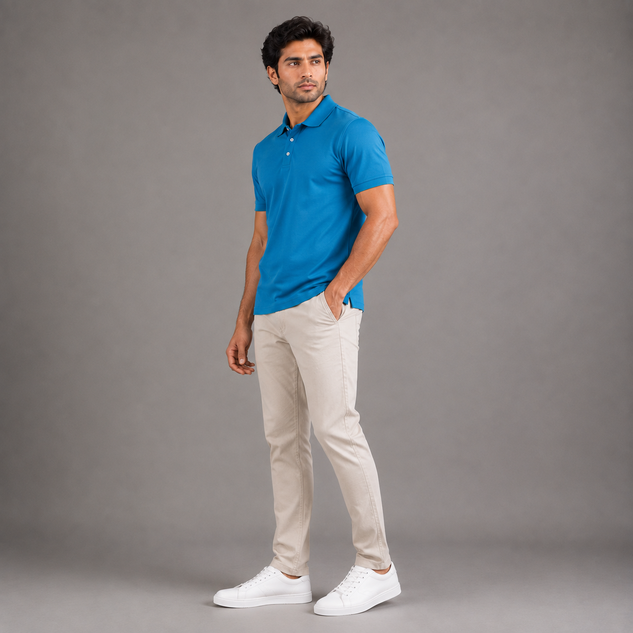 Men's Performance DriFit Aquamarine Polo T-Shirt