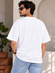 White Solid Oversized T-Shirt For Men | Solid T-Shirt