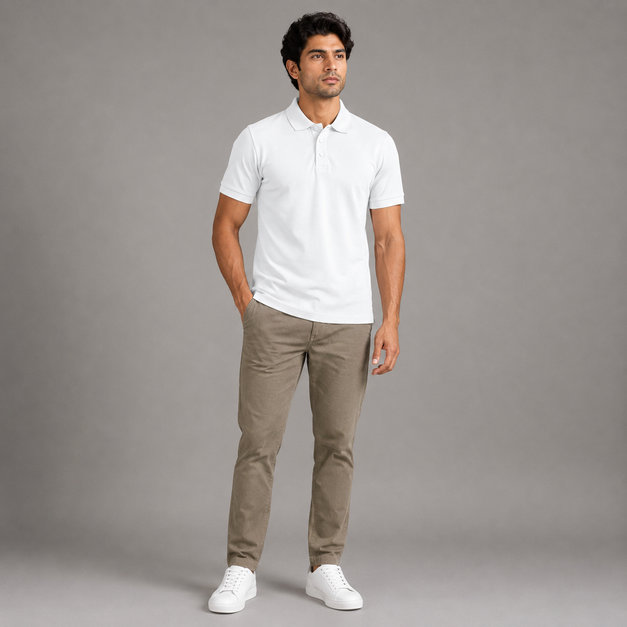 Men's Performance DriFit White Polo T-Shirt