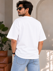 White Solid Oversized T-Shirt For Men | Solid T-Shirt