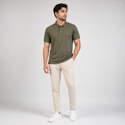 Men's Performance DriFit Military Green Polo T-Shirt