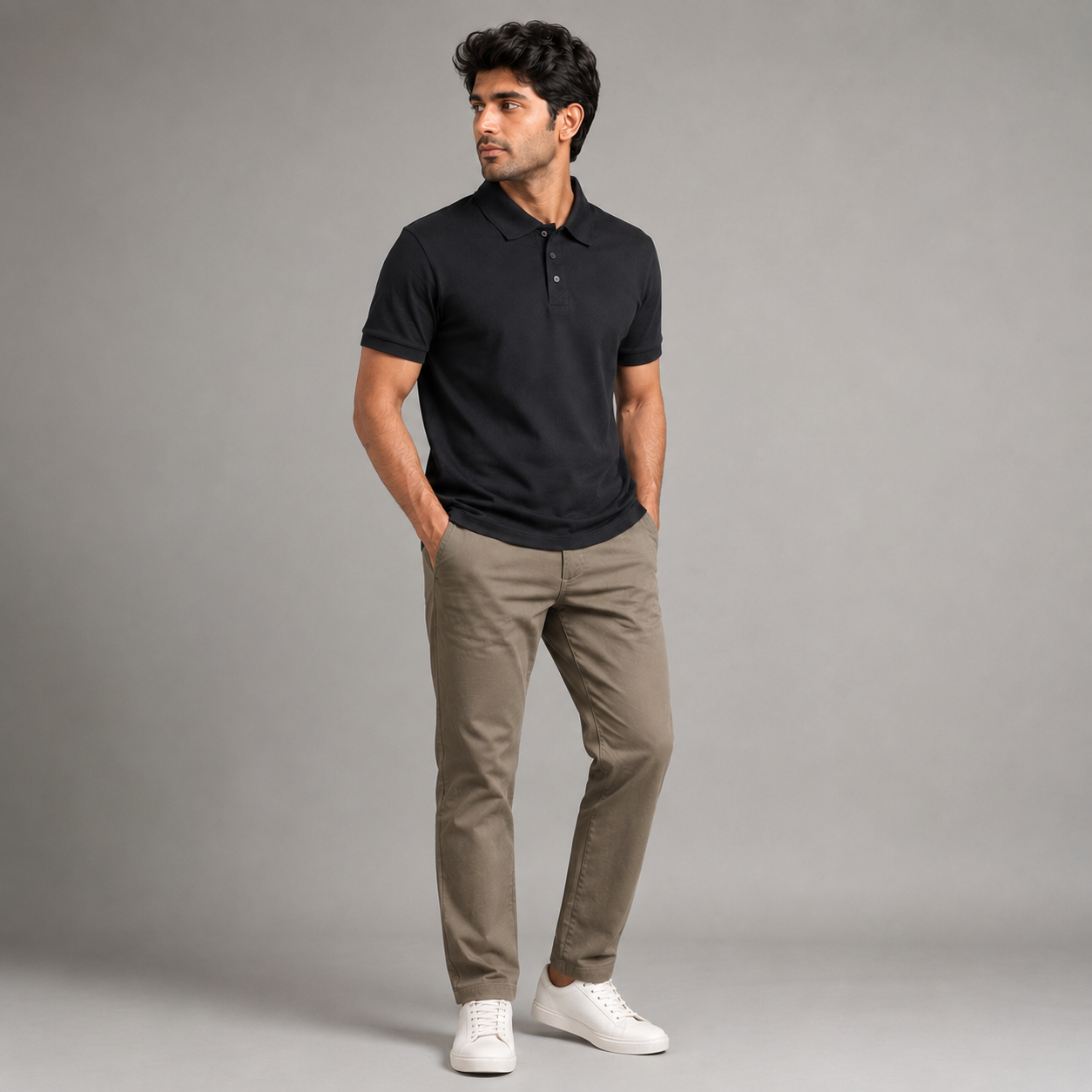 Men's Performance DriFit Black Polo T-Shirt