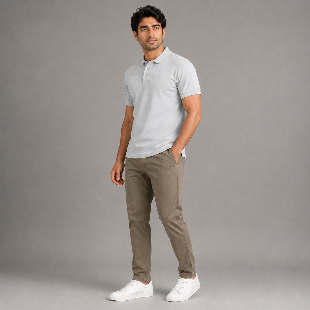 Men's Performance DriFit Grey Polo T-Shirt