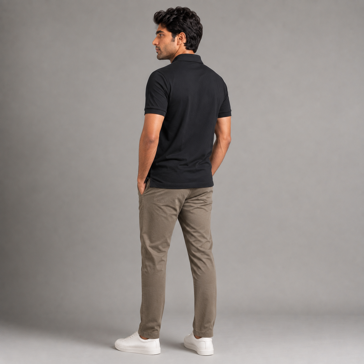 Men's Performance DriFit Black Polo T-Shirt