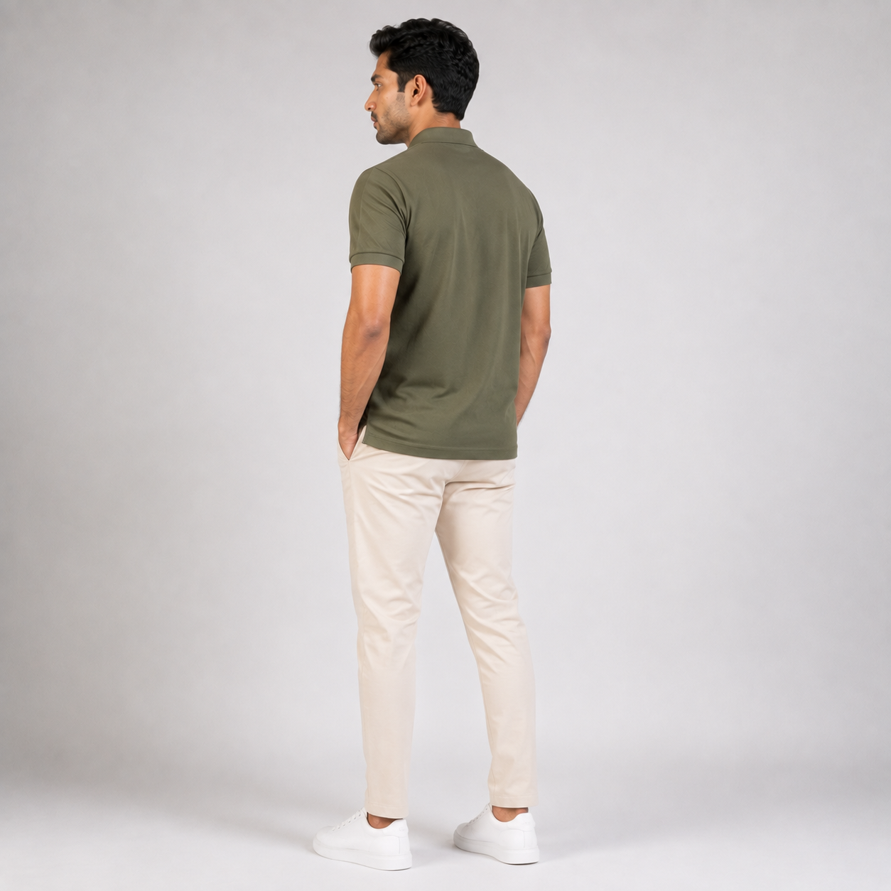 Men's Performance DriFit Military Green Polo T-Shirt