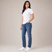 Solids White Women's Polo T-Shirt – 100% Cotton