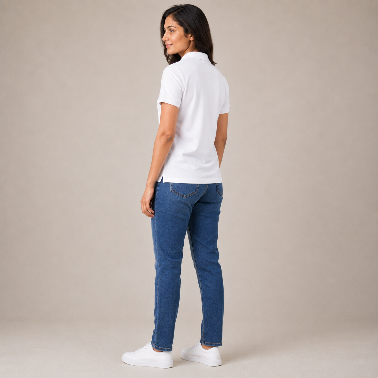 Solids White Women's Polo T-Shirt – 100% Cotton