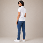 Solids White Women's Polo T-Shirt – 100% Cotton