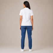Solids White Women's Polo T-Shirt – 100% Cotton