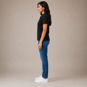 Solids Black Women's Polo T-Shirt – 100% Cotton