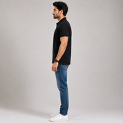 Solids Black Men's Polo T-Shirt – 100% Cotton