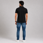 Solids Black Men's Polo T-Shirt – 100% Cotton