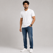Solids White Men's Polo T-Shirt – 100% Cotton