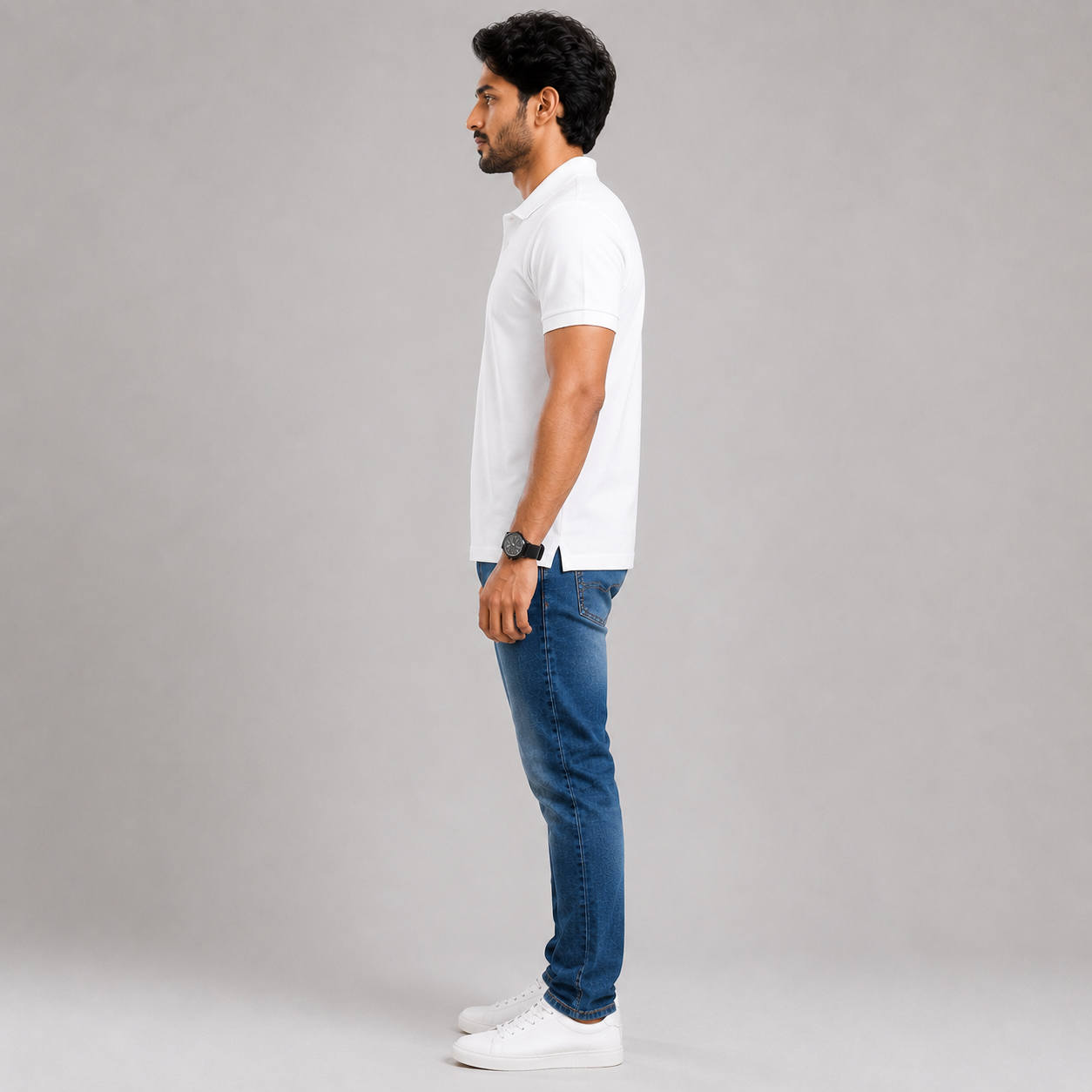 Solids White Men's Polo T-Shirt – 100% Cotton
