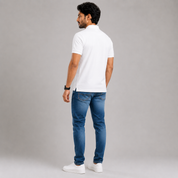 Solids White Men's Polo T-Shirt – 100% Cotton