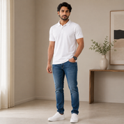 Solids White Men's Polo T-Shirt – 100% Cotton