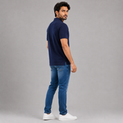Solids Navy Blue Men's Polo T-Shirt – 100% Cotton