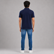Solids Navy Blue Men's Polo T-Shirt – 100% Cotton