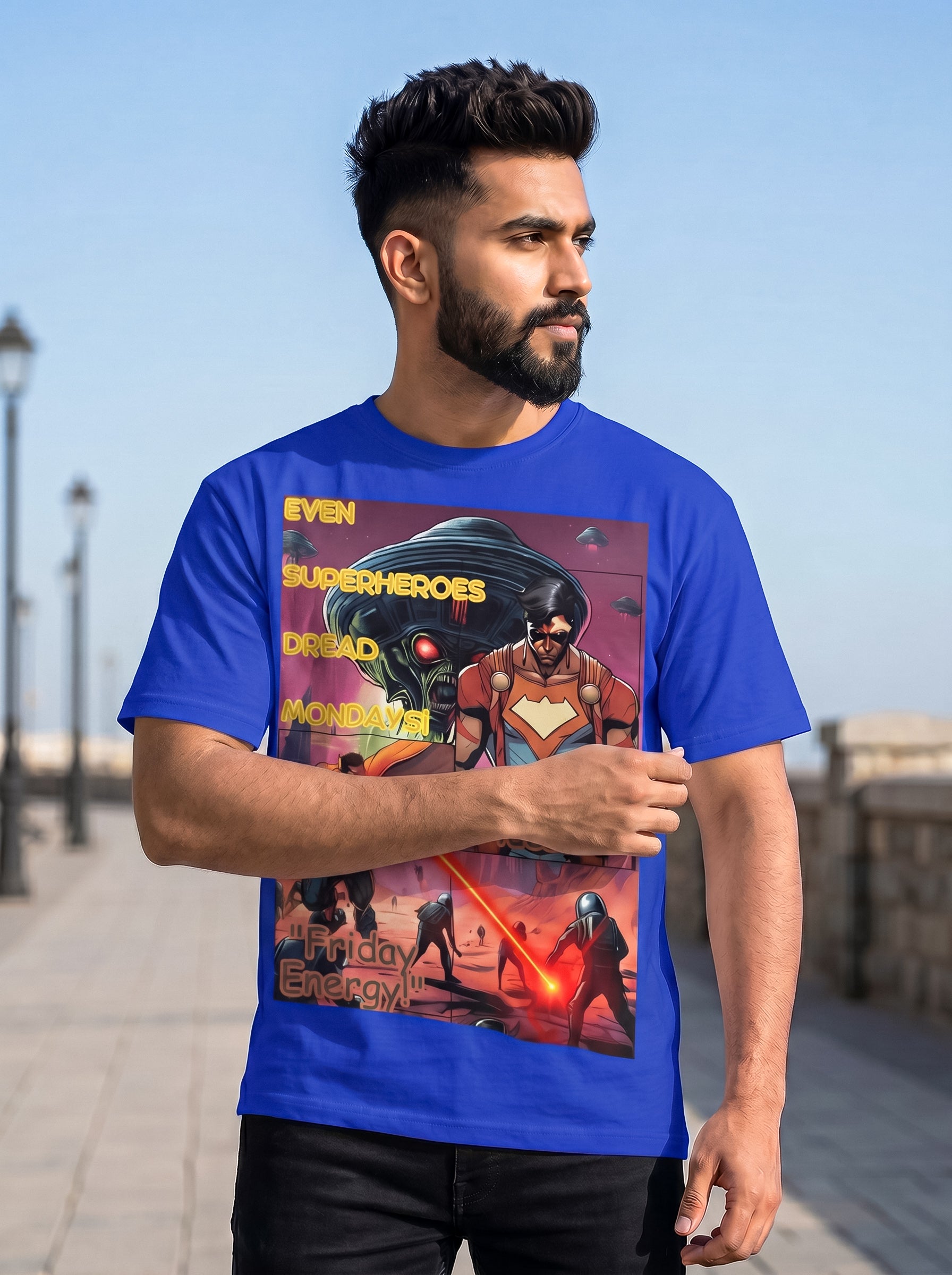 Even Superheroes Dread Monday | Graphic T-Shirt