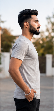 Grey Solid Regular T-Shirt For Men | Solid T-Shirt