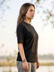 Black Solid Oversized T-Shirt For Women | Solid T-Shirt