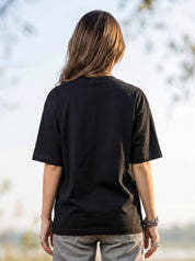 Black Solid Oversized T-Shirt For Women | Solid T-Shirt