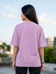Lilac Solid Oversized T-Shirt For Women | Solid T-Shirt