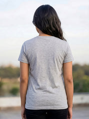 Heather Grey Regular Solid T-Shirt For Women | Solid T-Shirt