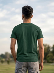 Bottle Green Solid Regular T-Shirt For Men | Solid T-Shirt