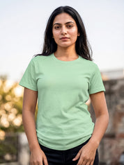 Mint Green Regular Solid T-Shirt For Women | Solid T-Shirt