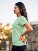 Mint Green Regular Solid T-Shirt For Women | Solid T-Shirt