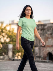 Mint Green Regular Solid T-Shirt For Women | Solid T-Shirt