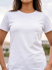 White Regular Solid T-Shirt For Women | Solid T-Shirt