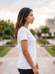 White Regular Solid T-Shirt For Women | Solid T-Shirt