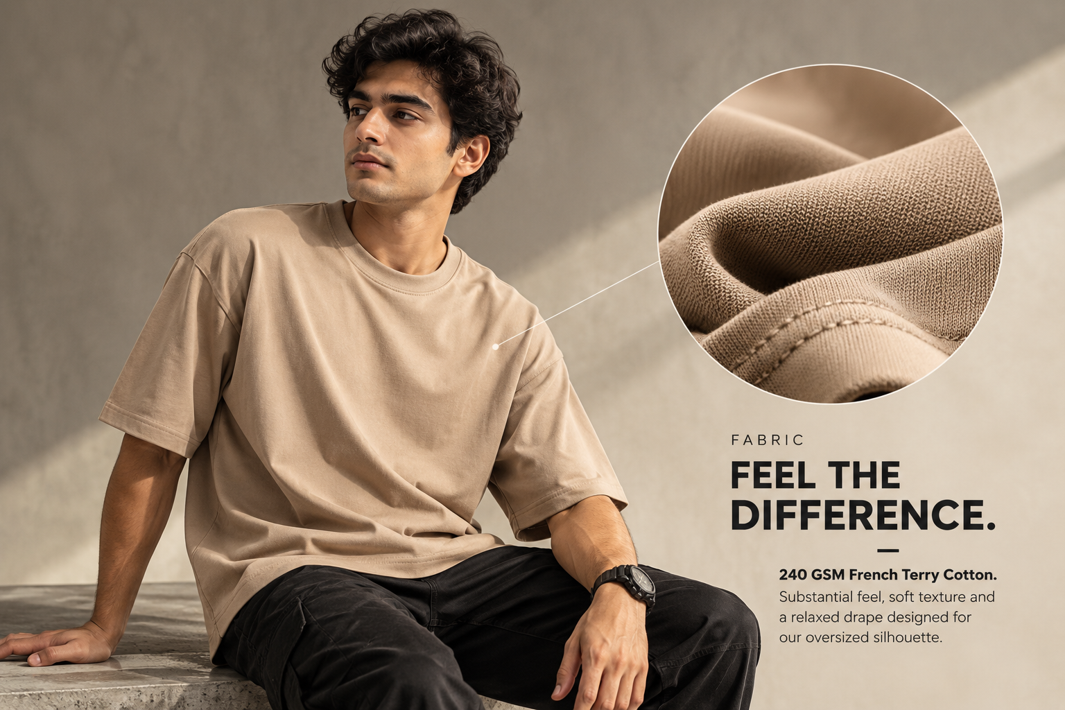 TeeFusion Men Oversized – 240 GSM French Terry Cotton