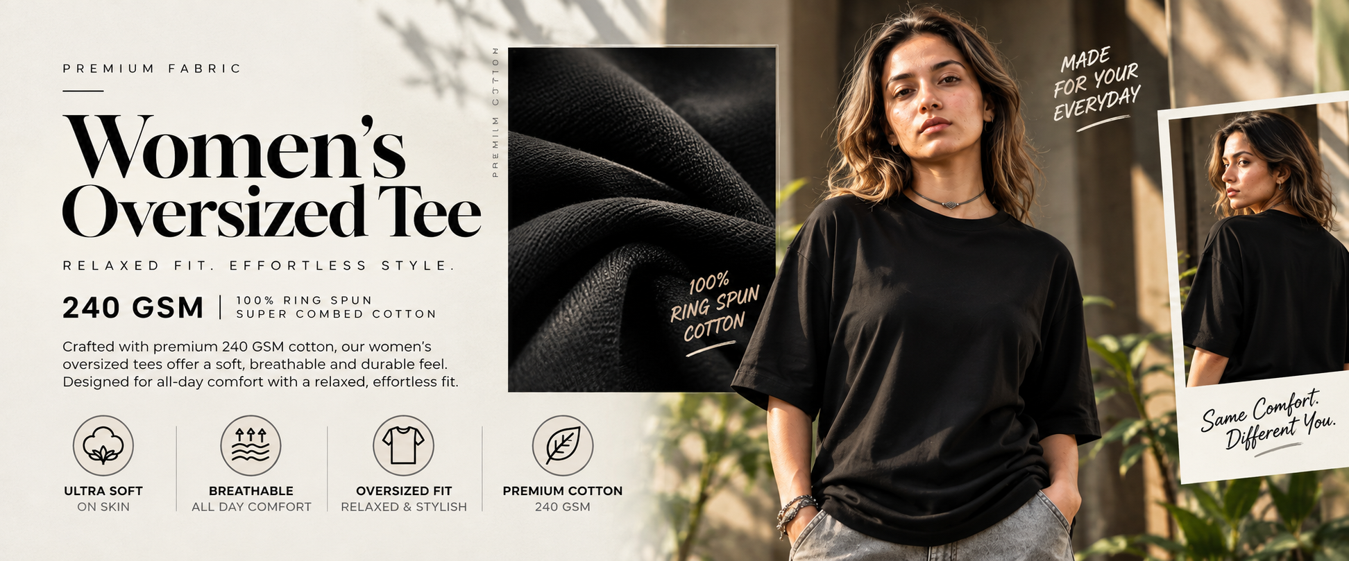 TeeFusion Women Oversized – 240 GSM Cotton