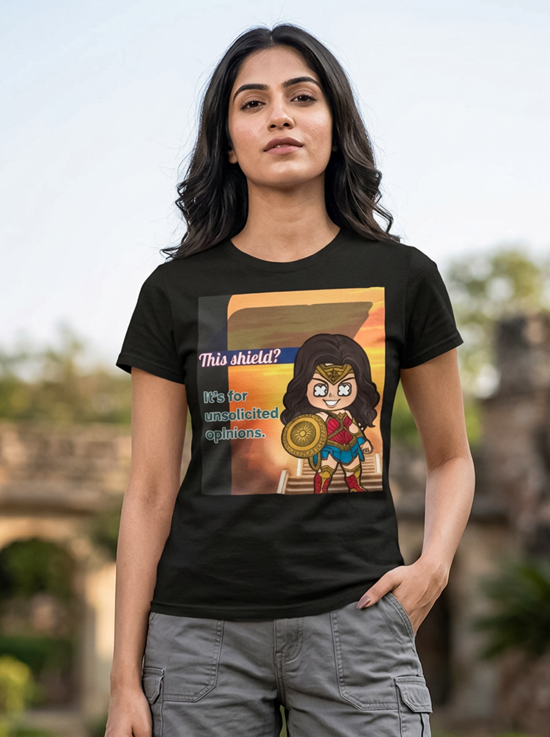 This Shield is for Unsolicited opinions | Graphic T-Shirt