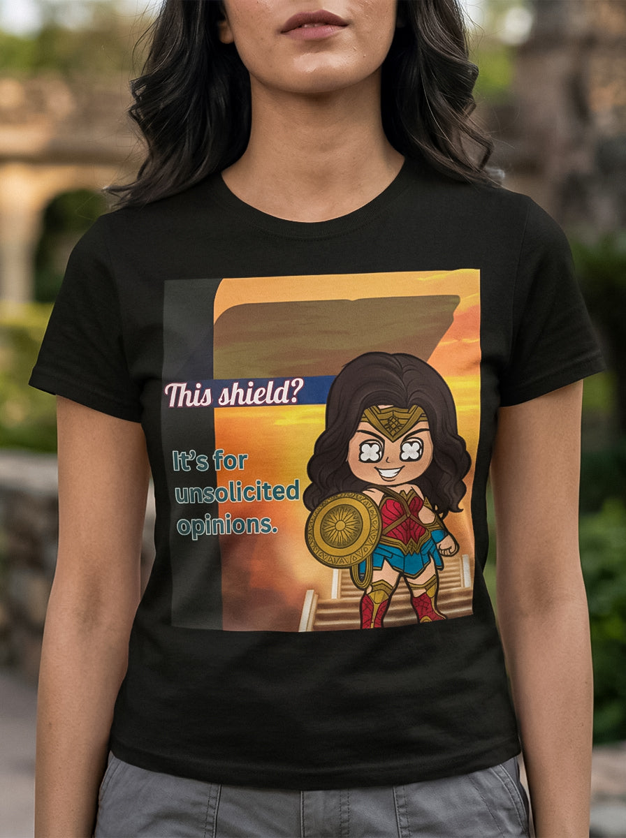 This Shield is for Unsolicited opinions | Graphic T-Shirt