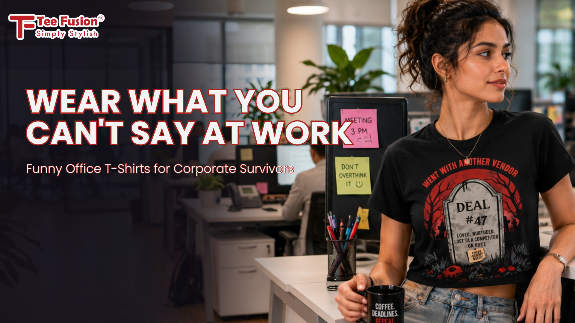 Funny office t-shirts by TeeFusion featuring the Corporate Confession collection for workplace humor and office culture